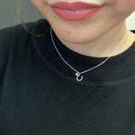 Silver Horse Shoe with Crystal Stone Fashion Necklace