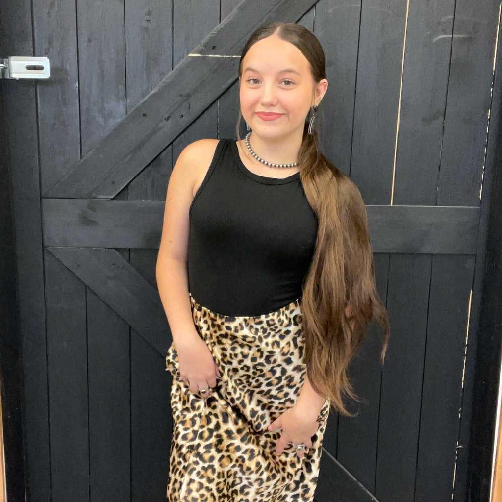 Silky Leopard Skirt