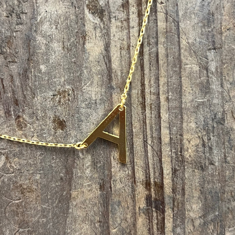 Flat Sideways Gold Fashion Letter Necklace
