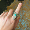 Lightning Bolt w/Turquoise Stone Genuine Ring