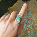 Lightning Bolt w/Turquoise Stone Genuine Ring