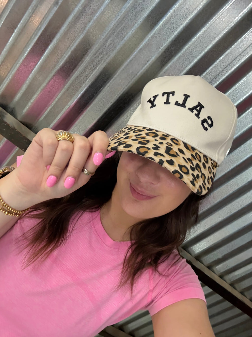 Tan & Leopard Salty Trucker Hat