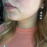 4 Stone Pink Conch Drop Sterling Silver Earring