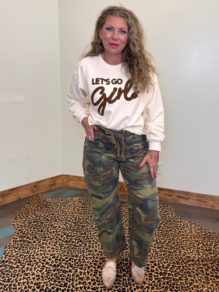 camouflage pants barrel jeans