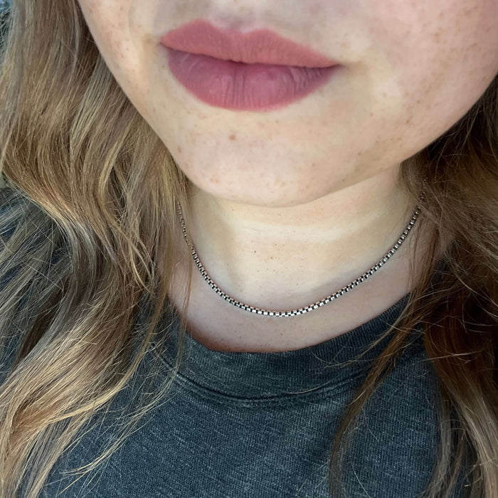 16 inch Box Chain Sterling Silver Necklace