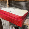 Red Large Rectangle Cowhide Jewelry Case