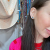 Turquoise Patina Stud Post Genuine Earring