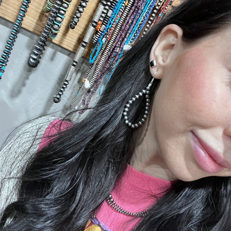 5mm Classic Navajo Pearl Teardrop Genuine Earring