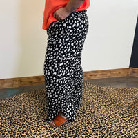 black and white patterned pants