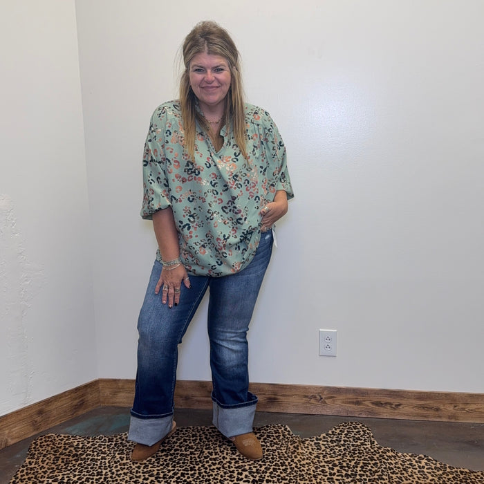 mintgreenleopardplussizetop