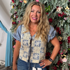 SO ME Crochet Lace Tie Front V Neck Blouse Top