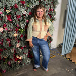 BiBi Color Block Vintage Washed Corduroy Jacket