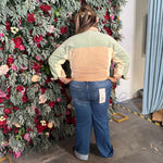 BiBi Color Block Vintage Washed Corduroy Jacket