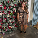BiBi Leopard Prints Mix and Match Short Sleeves Dress