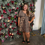 BiBi Leopard Prints Mix and Match Short Sleeves Dress