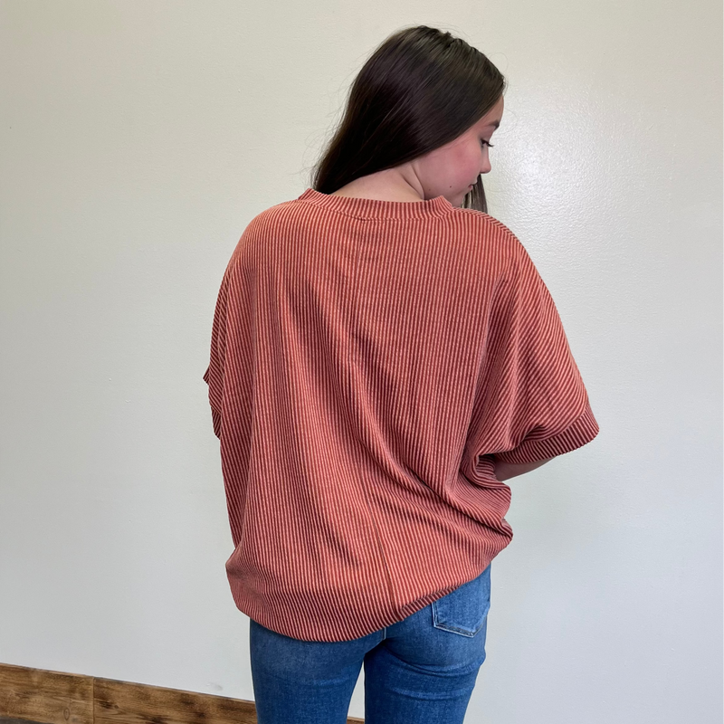 rustburntorangeribbedoversizedtop