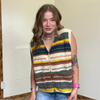 colorful striped sleeveless sweater vest
