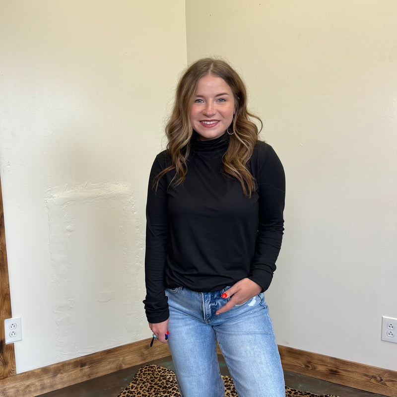 Black Longsleeve Turtle Neck Top