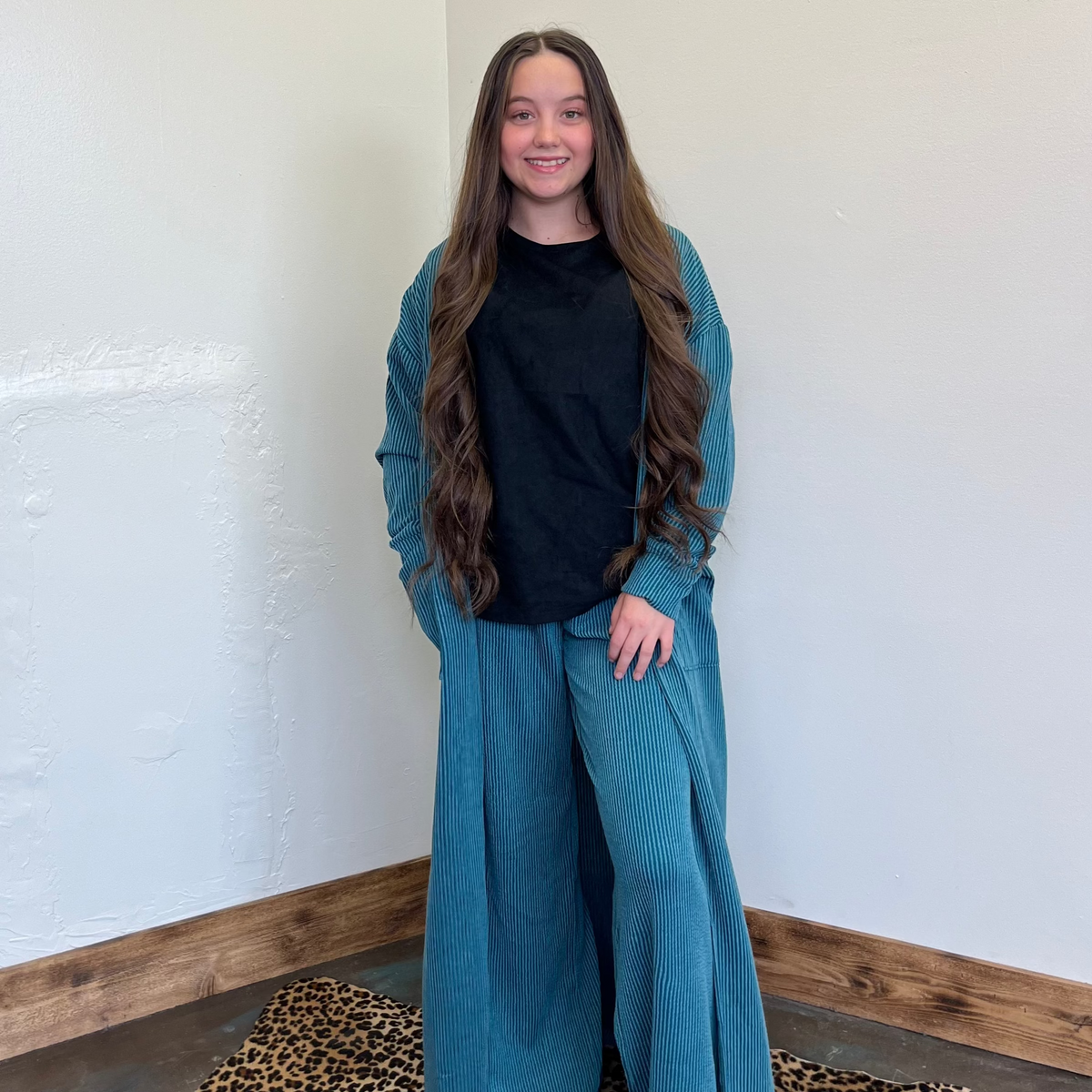 turquoiseribbeddustercardigan