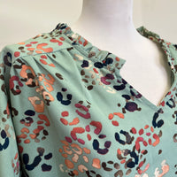 sagegreenleopardplussizetop