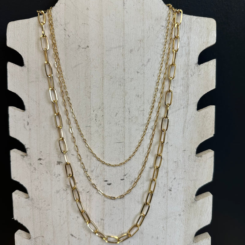 3 Piece Gold Fashion Necklace