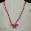 Pink Beaded Bow Fashion Necklace