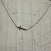Flat Sideways Silver Cross Fashion Letter Necklace