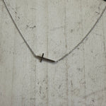 Flat Sideways Silver Cross Fashion Letter Necklace