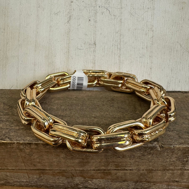 Chunky Stretchy Linked Gold Fashion Bracelet