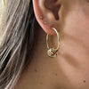 Gold Hoop with Knot Charm Fashion Earrings
