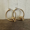Gold Hoop with Knot Charm Fashion Earrings