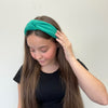 Green Plain Knot Head Band