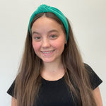 Green Plain Knot Head Band