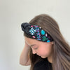Black Howdy Bead & Stone Head Band