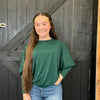 Dark Green Dolman 3/4 Sleeve Shirt