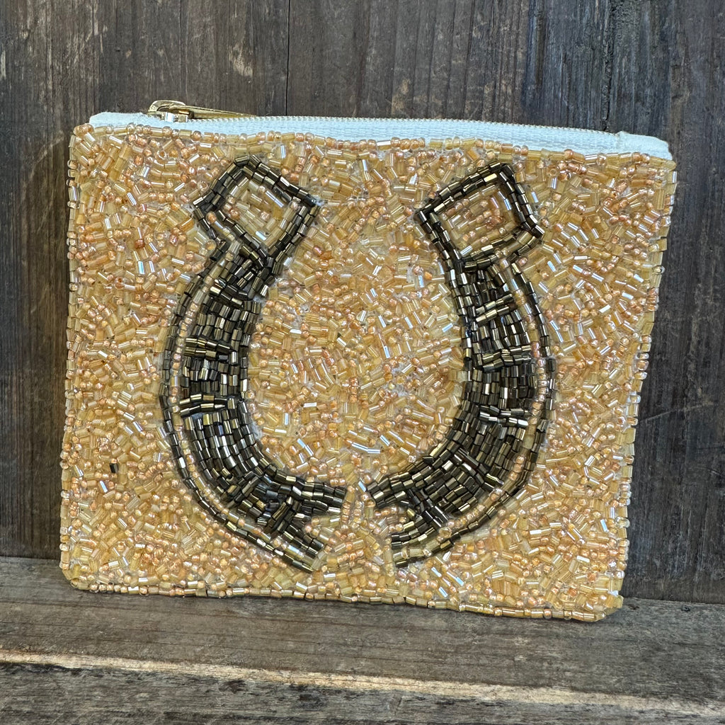 Beaded clutch with horseshoe 