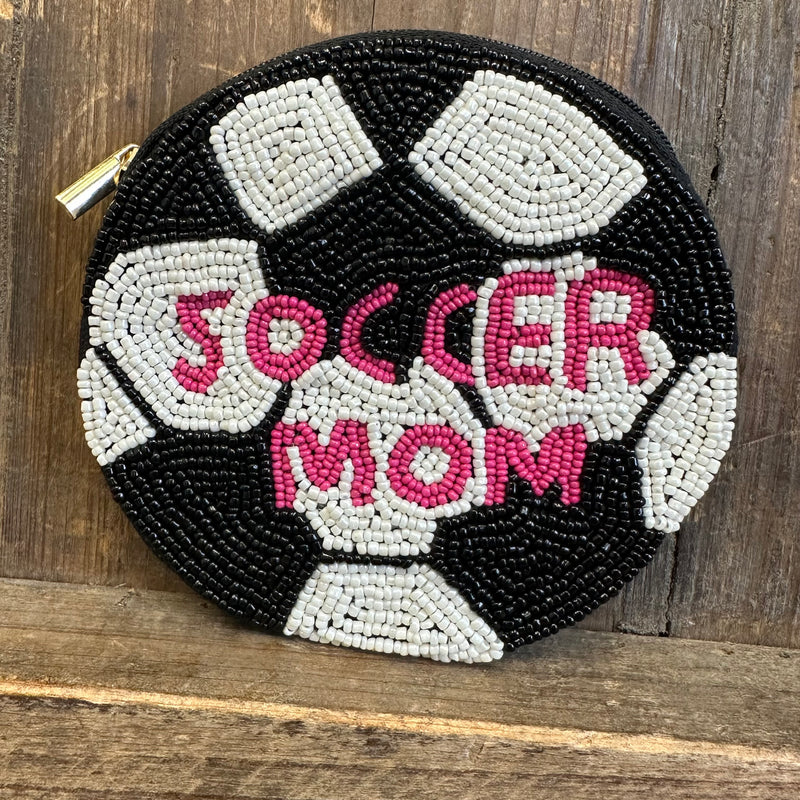 Soccer Mom Beaded Coin Wallet