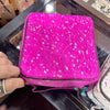 Pink Acidwash Cowhide Square Jewelry Case w/Handle