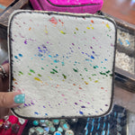Rainbow Cowhide Square Jewelry Case w/Handle