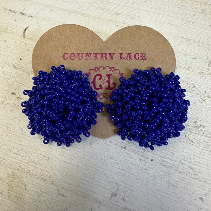 blue beaded earrings 