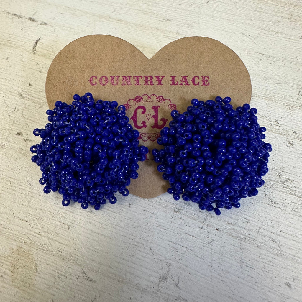 blue beaded earrings 