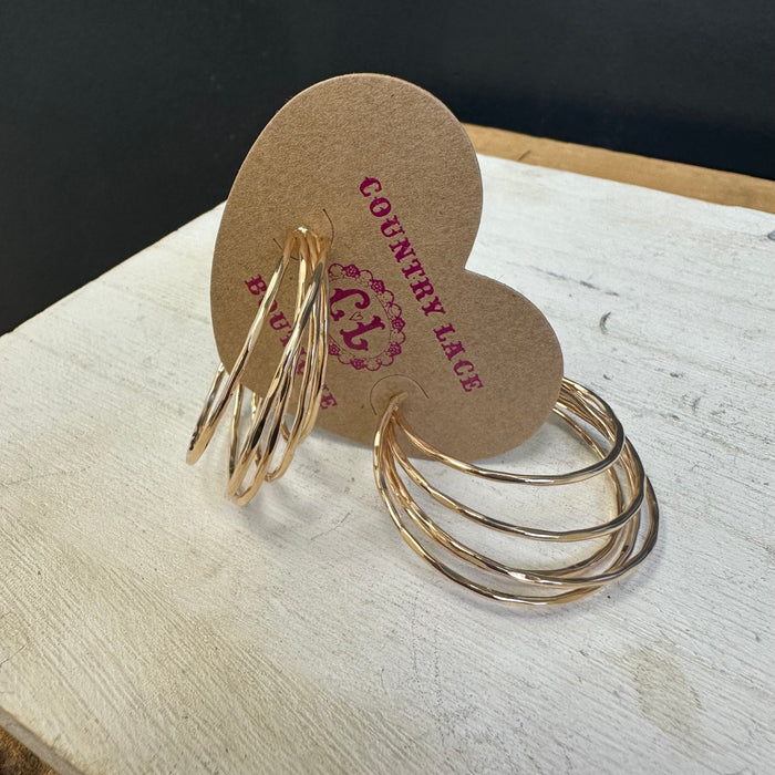 5 strand Gold hoop earrings 