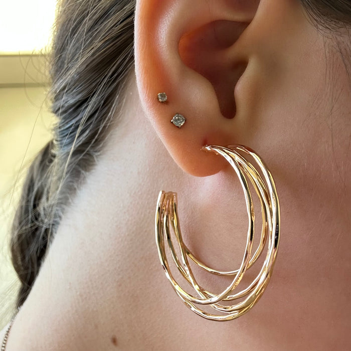 5 strand Gold hoop earrings 