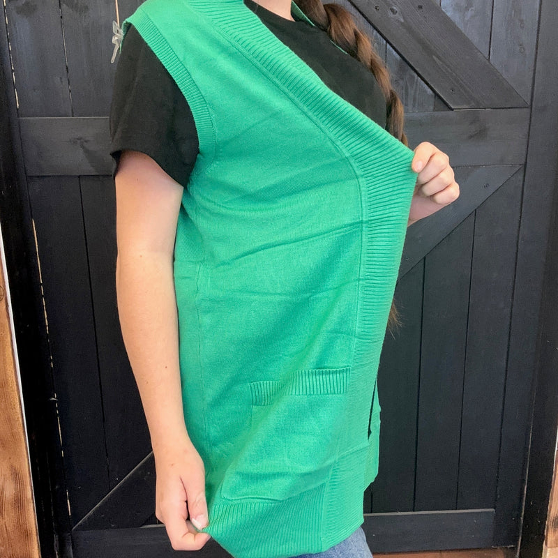 green cardigan vest  