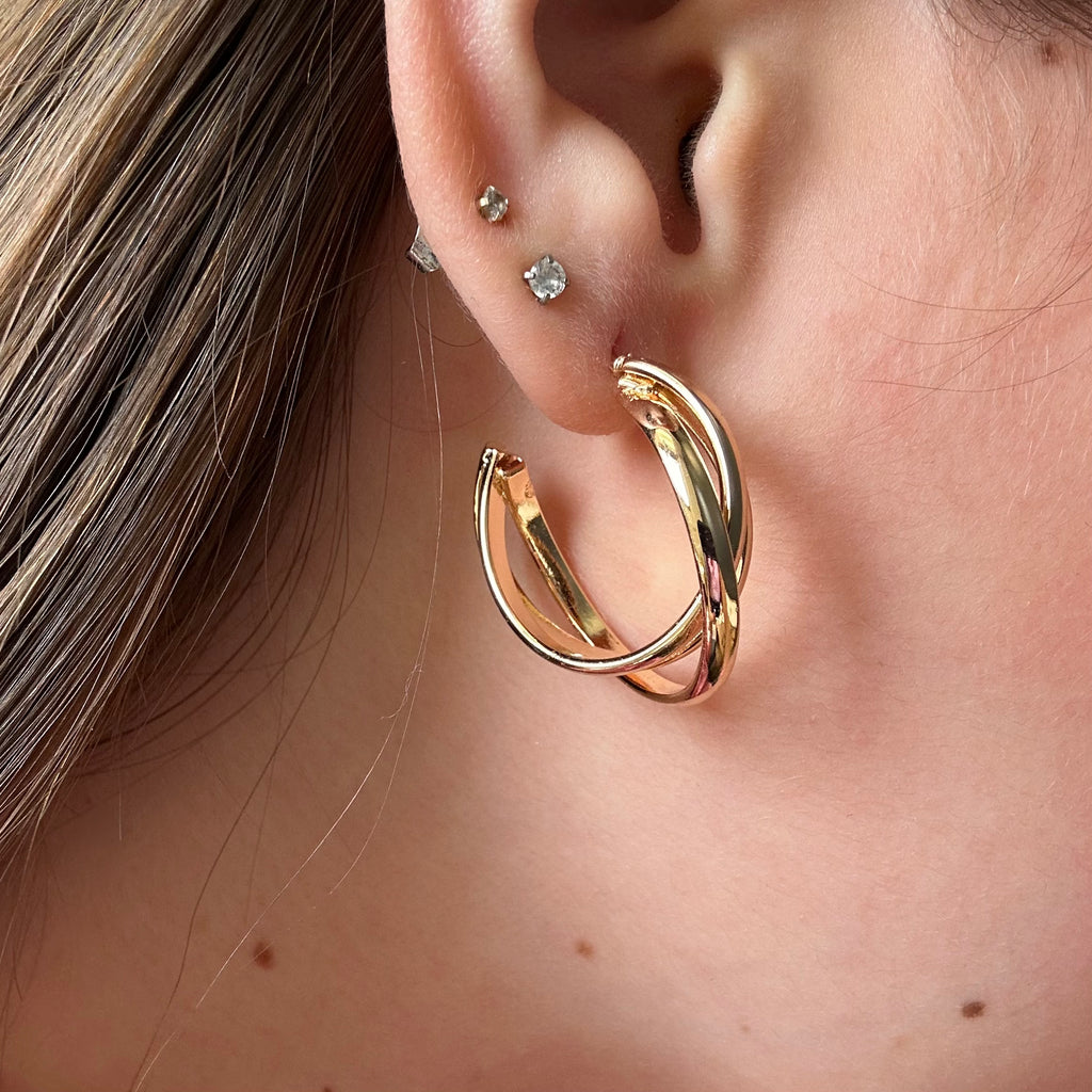 Gold hoop earrings 