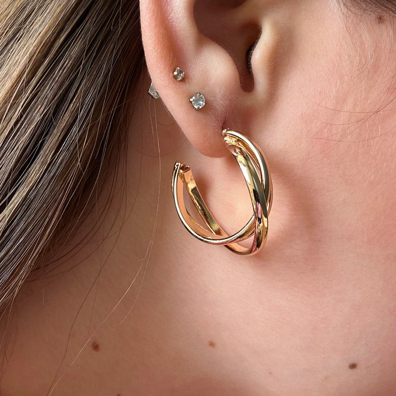 Gold hoop earrings 