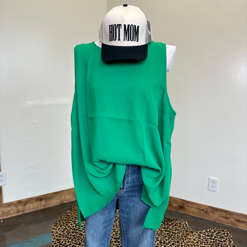 Green sleeveless top 