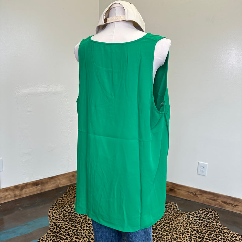 Green sleeveless top 