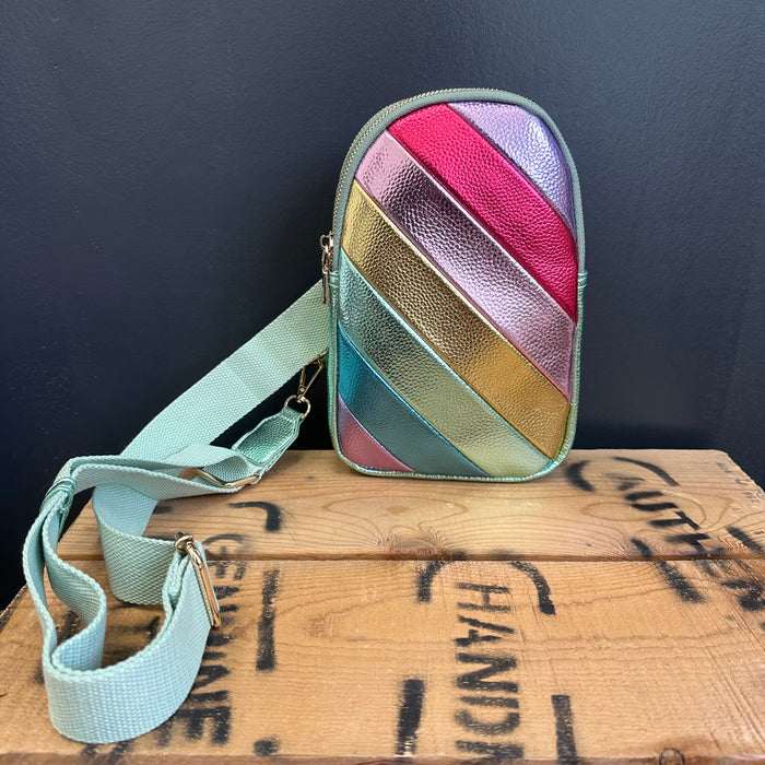 Multicolored striped bag 