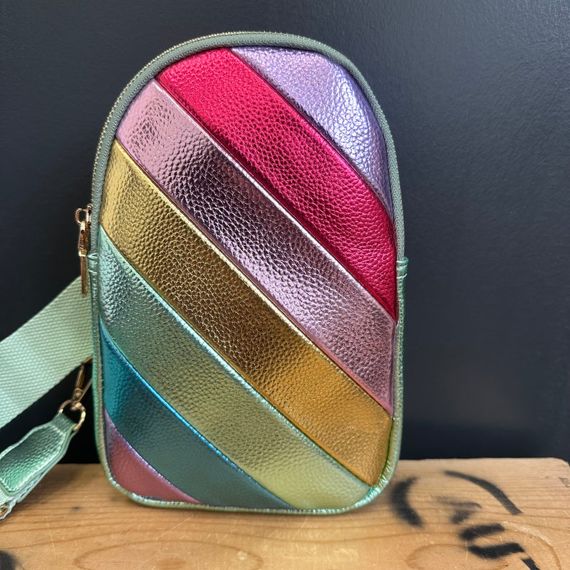 Multicolored striped bag 